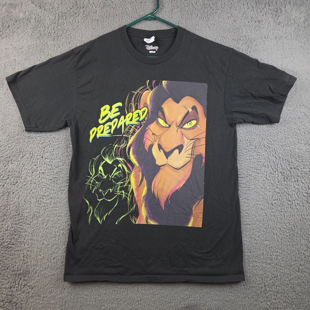 Disney Lion King Scar Shirt Men's Medium Black Short Sleeve Be Prepared Graphic